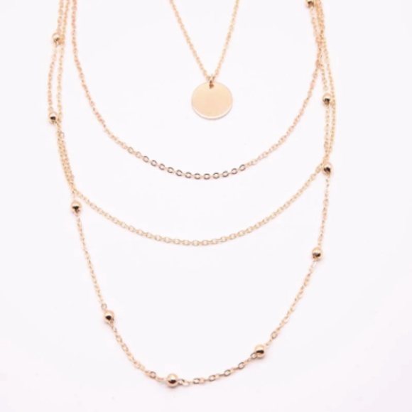 Layered Gold Coin Four-Strand Gold Choker Necklace - Picture 4 of 7